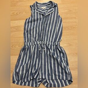 Blue Linen Loft Romper